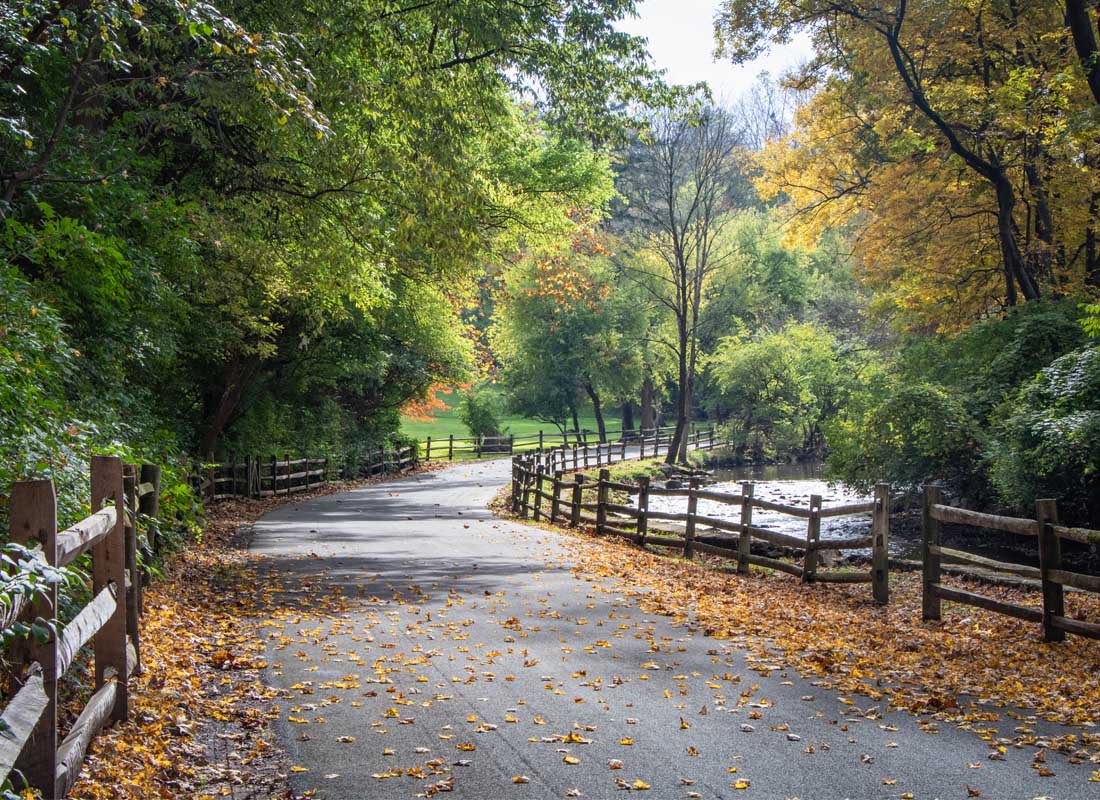 Contact Us - Lehigh Valley Back Road Winding Around Trees and a Fence